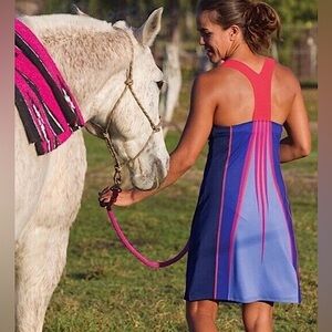 Title Nine Women’s Furiosa Catalina Racerback Athletic Dress Blue/Pink L